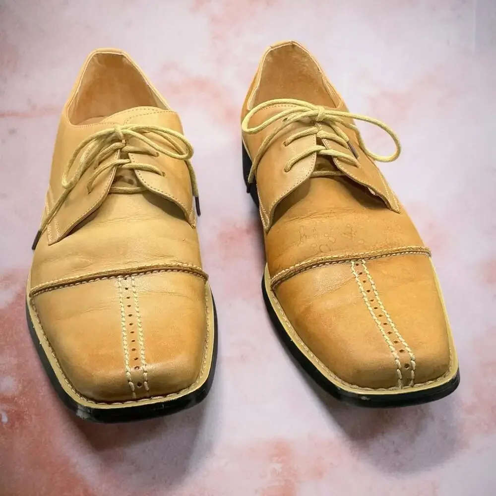 J. Bosco Tan Leather Dress Shoes Oxford Size 8.5E